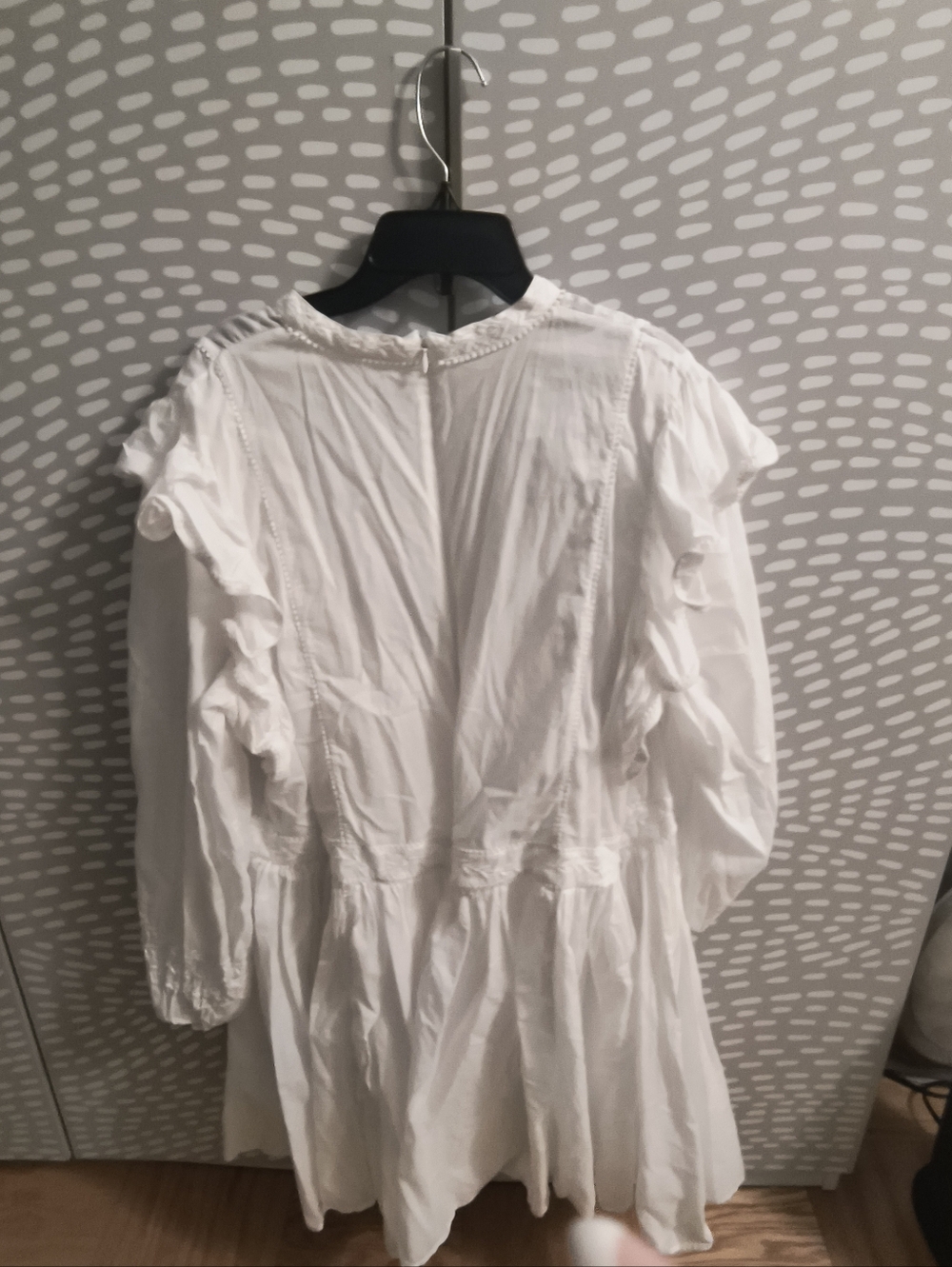 Banana Republic Esme Embroidered Mini Dress XL White Boho Peasant Cotton - Picture 9 of 13